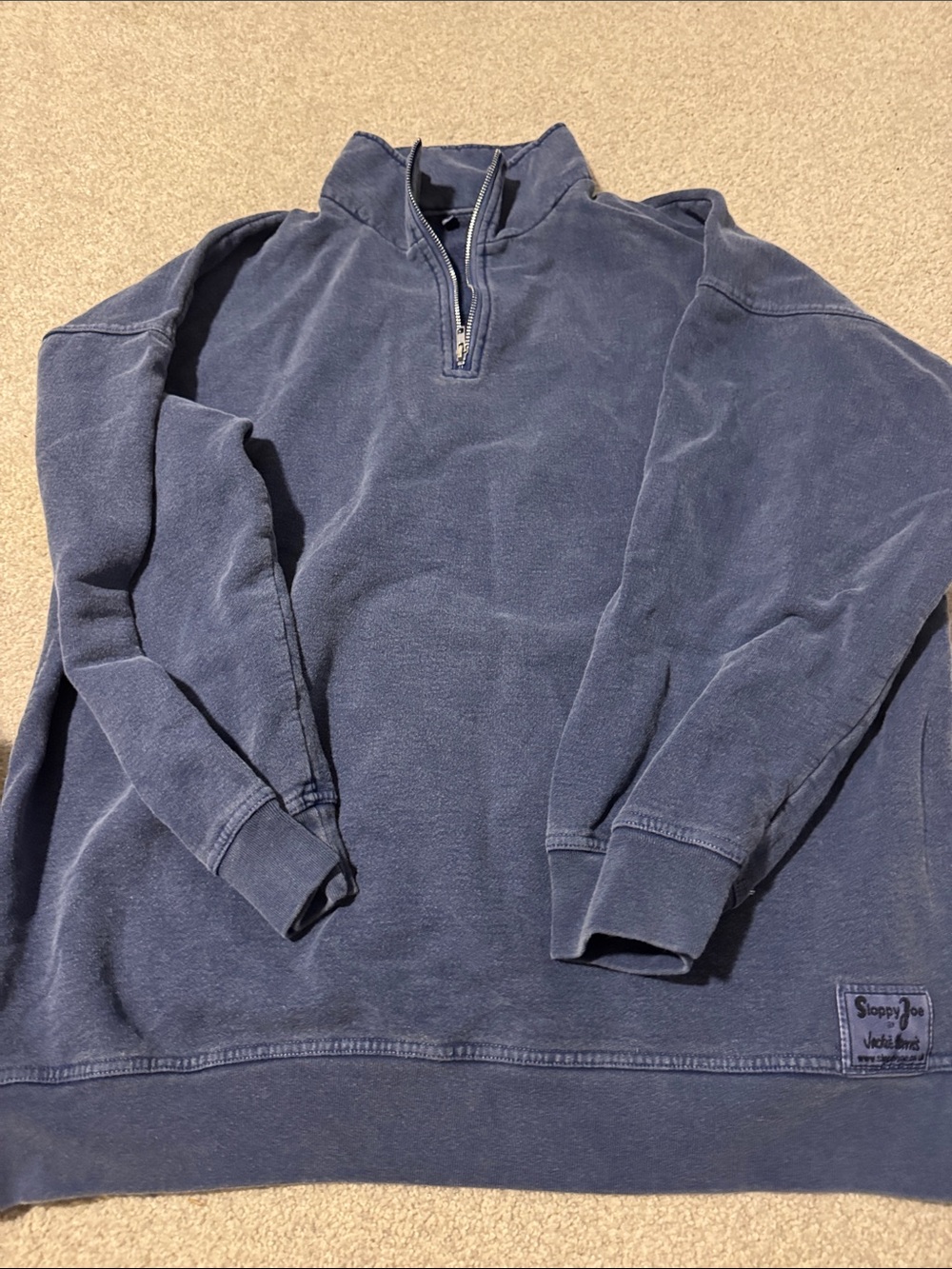 Washed Navy Quarter-Zip Sweatshirt for Women